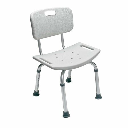 GF HEALTH PRODUCTS Knock-Down Bath Seat with Backrest, White 7921KD-1